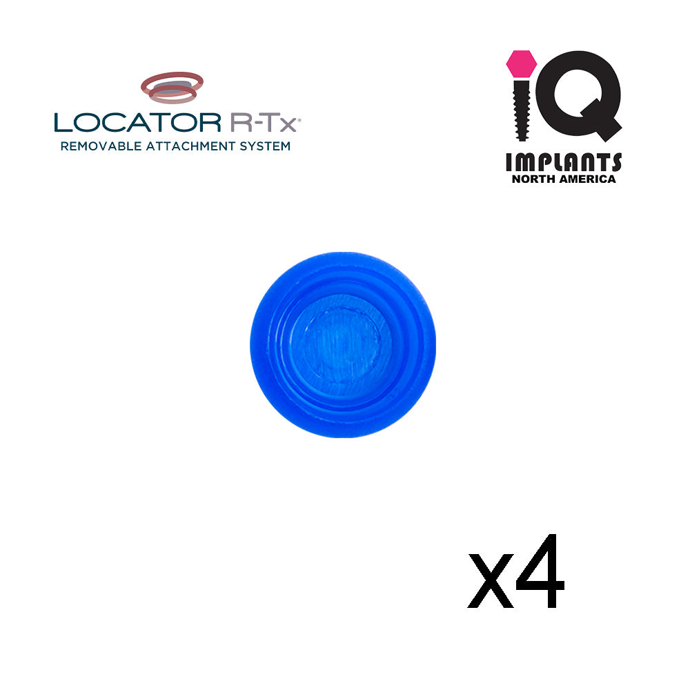 Zest LOCATOR R-Tx® Retention Insert Cap, Low Retention, Blue (4 Pack)