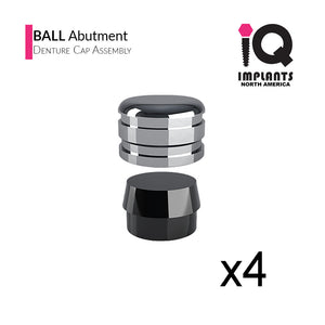 Ball Abutment Denture Replacement Housing Assembly (4 Pack)