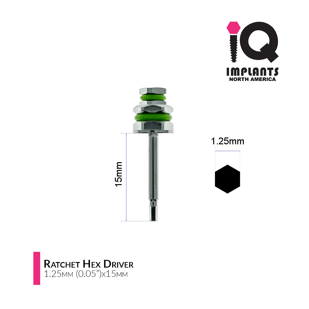 Hex Driver for Ratchet, 1.25mm x10/15mm (2-Pack)