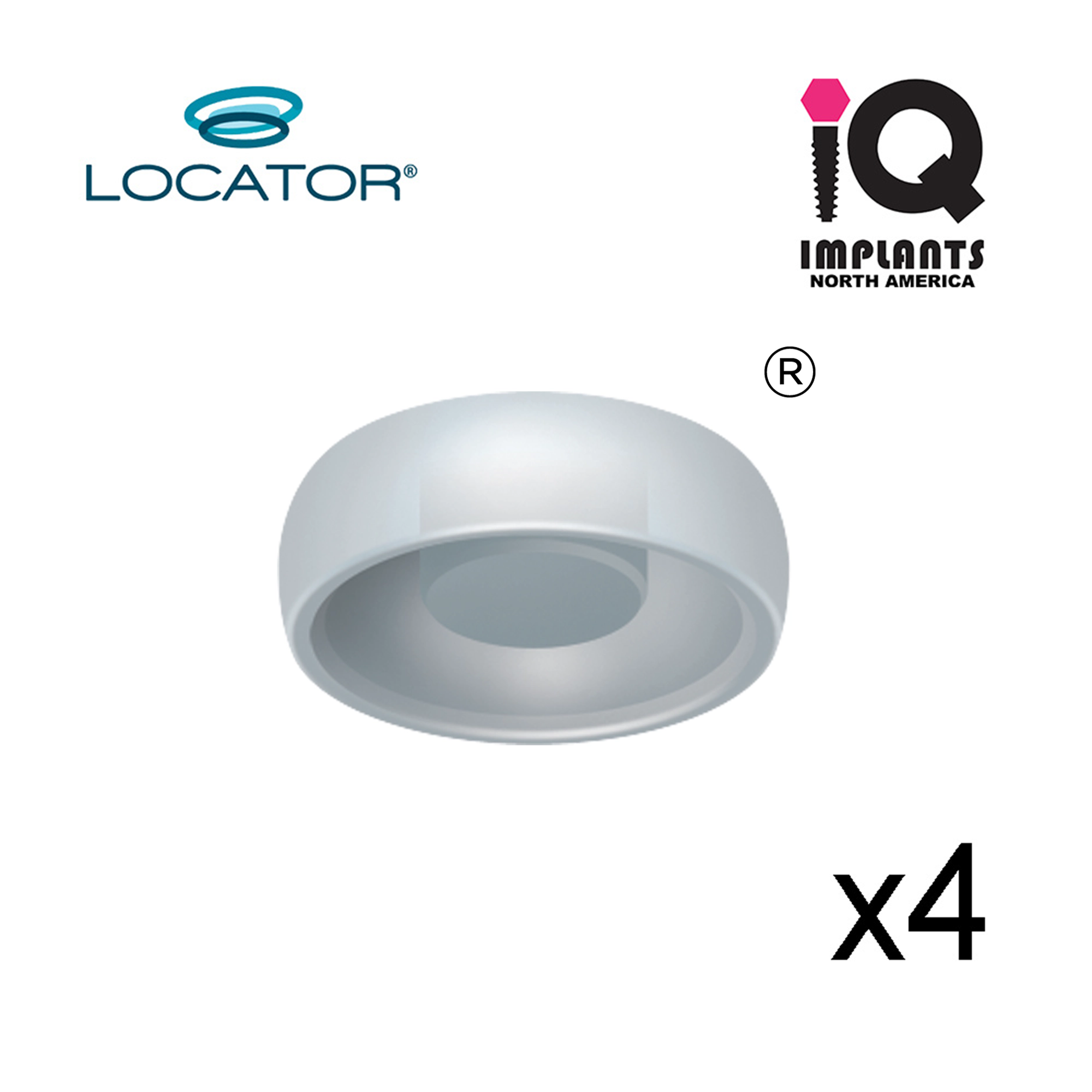 LOCATOR® Retention Insert Cap, Standard, Clear 5.0 lbs (4 Pack)