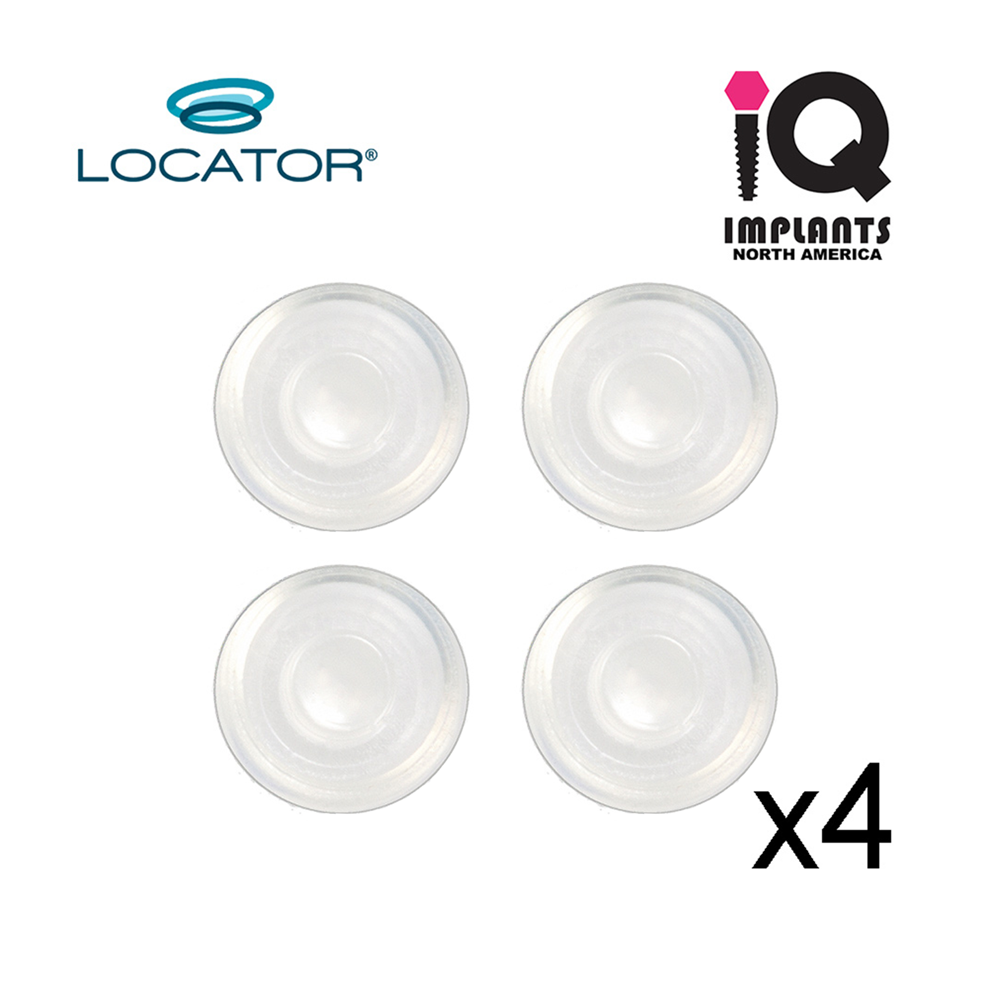 LOCATOR® Retention Insert Cap, Standard, Clear 5.0 lbs (4 Pack)