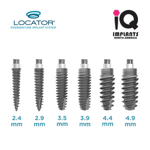 LOCATOR Implants (LODI) full 2.4-4.9mm Range, Implants Only