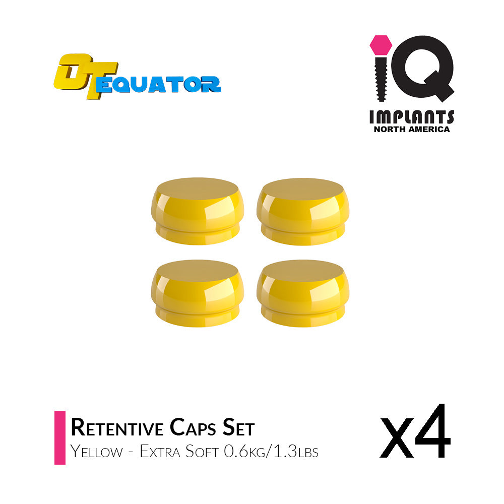 IQ-Rhein EQUATOR Retentive Caps Xtra-Soft, Yellow 0.6kg/1.3lbs (4-Pack)