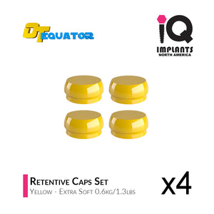 IQ-Rhein EQUATOR Retentive Caps Xtra-Soft, Yellow 0.6kg/1.3lbs (4-Pack)