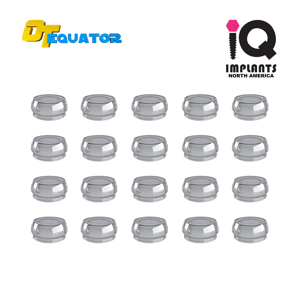 IQ EQUATOR Retentive Caps Standard, Clear 1.8kg/3.9lbs (20-Pack)