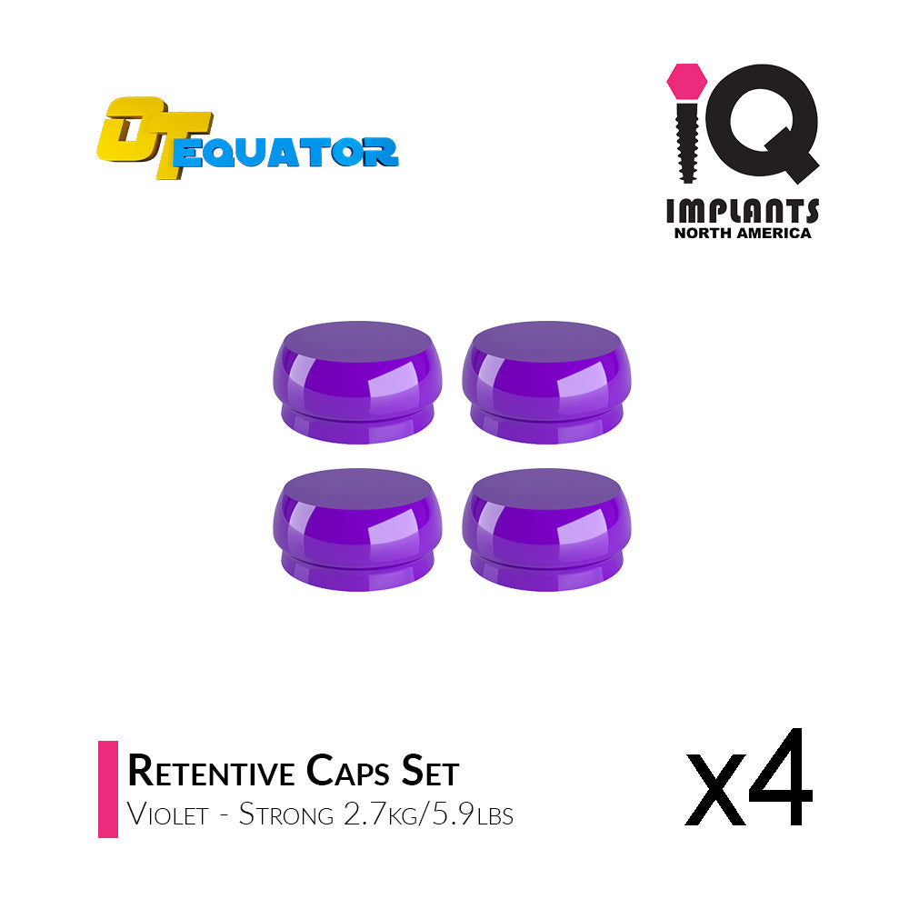 IQ-Rhein EQUATOR Retentive Caps Rigid, Violet 2.7kg/5.9lbs (4-Pack)