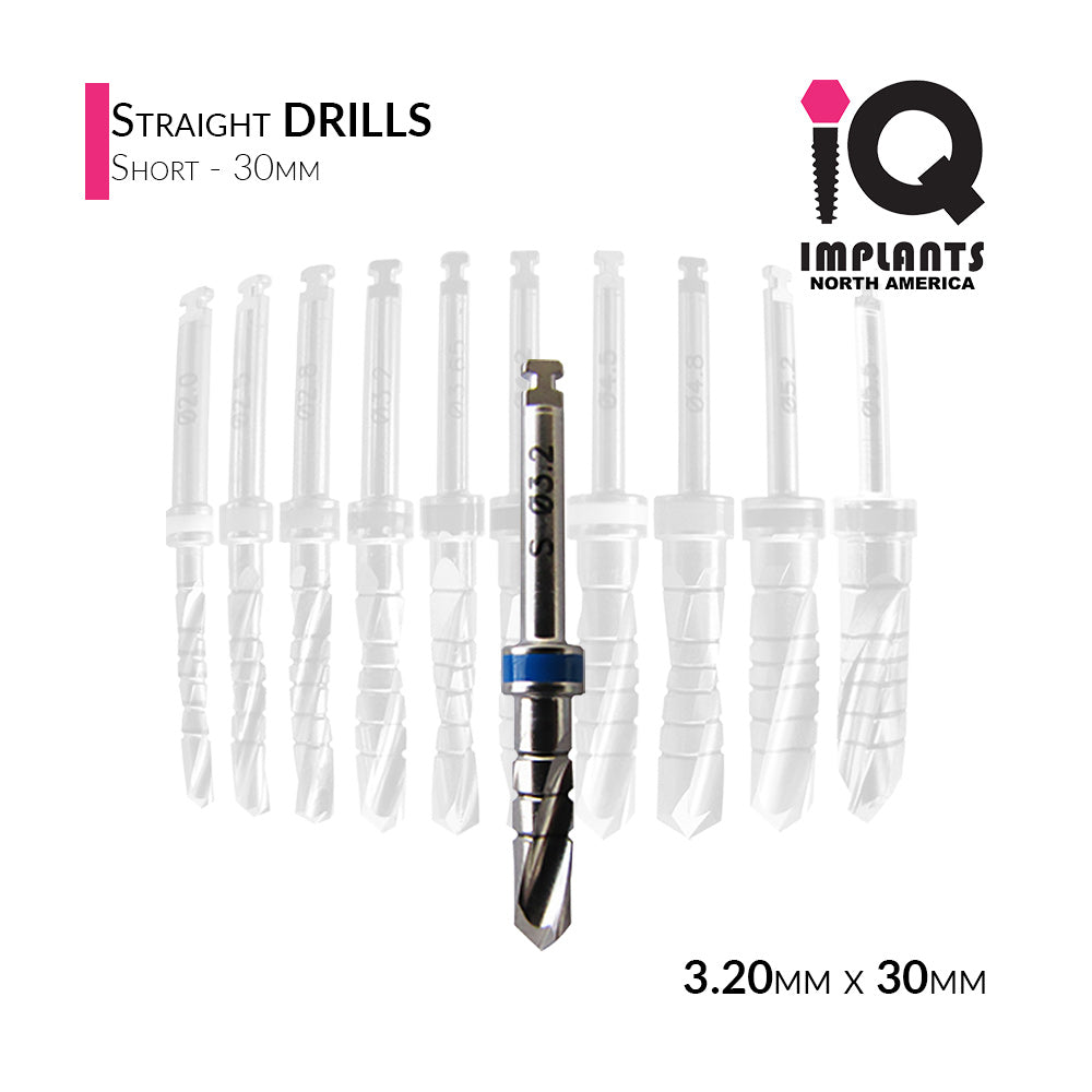 Straight Drill Short, 3.20mmD x 30mmL