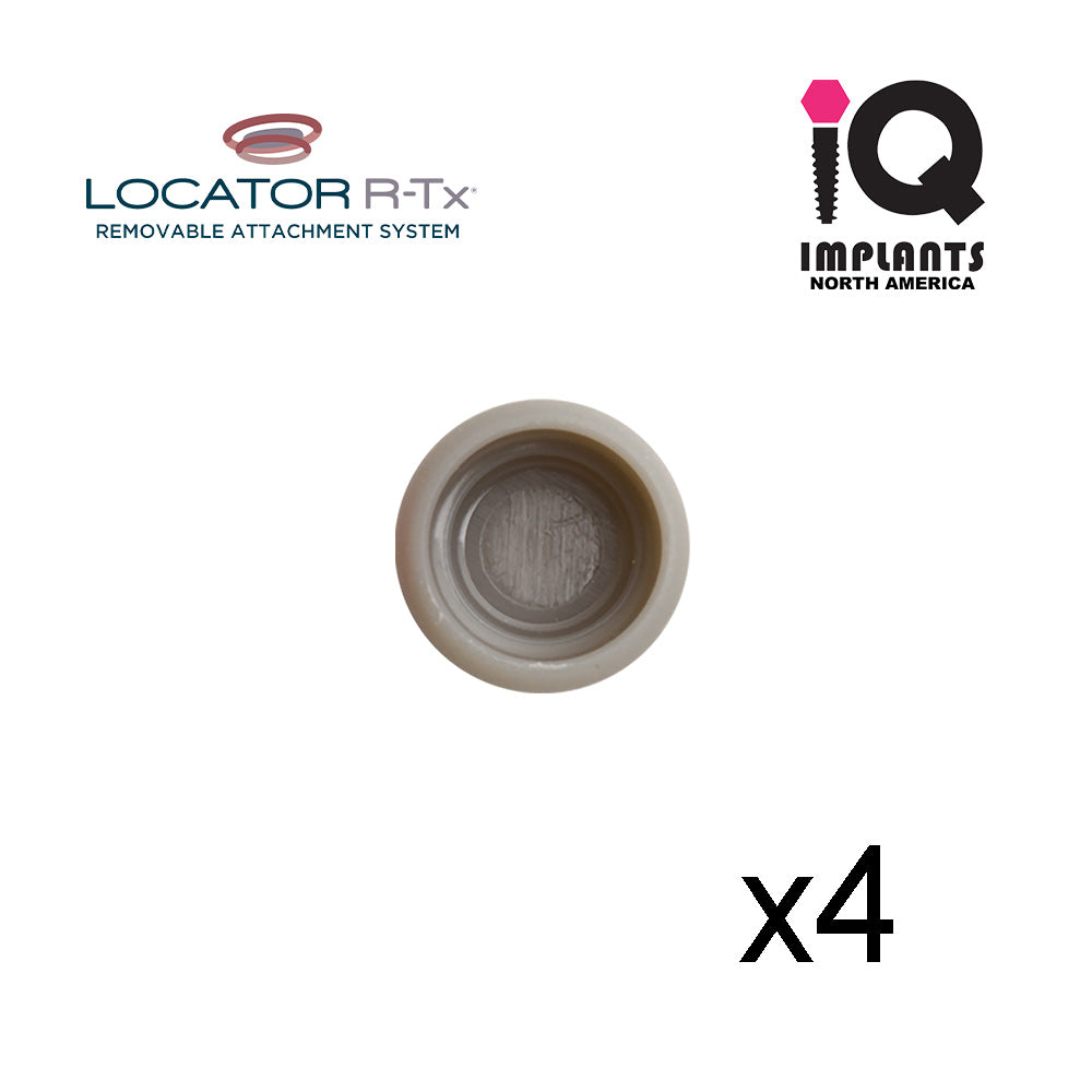Zest LOCATOR R-Tx® Retention Insert Cap, Zero Retention, Gray (4 Pack)