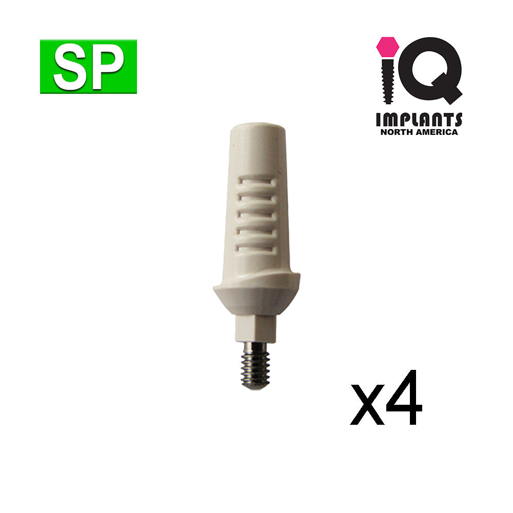 Temporary PEEK Abutment, Straight 1mm SP (4 Pack)