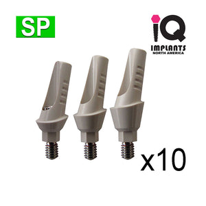 Temporary PEEK Abutment, 15º Angled 3-Heights SP, (10 Pack)