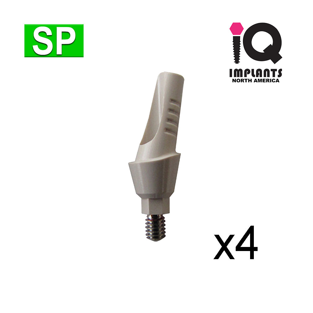 Temporary PEEK Abutment, 15º Angled 3mm SP (4 Pack)