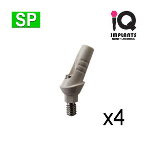 Temporary PEEK Abutment, 25º Angled 1mm SP (4 Pack)
