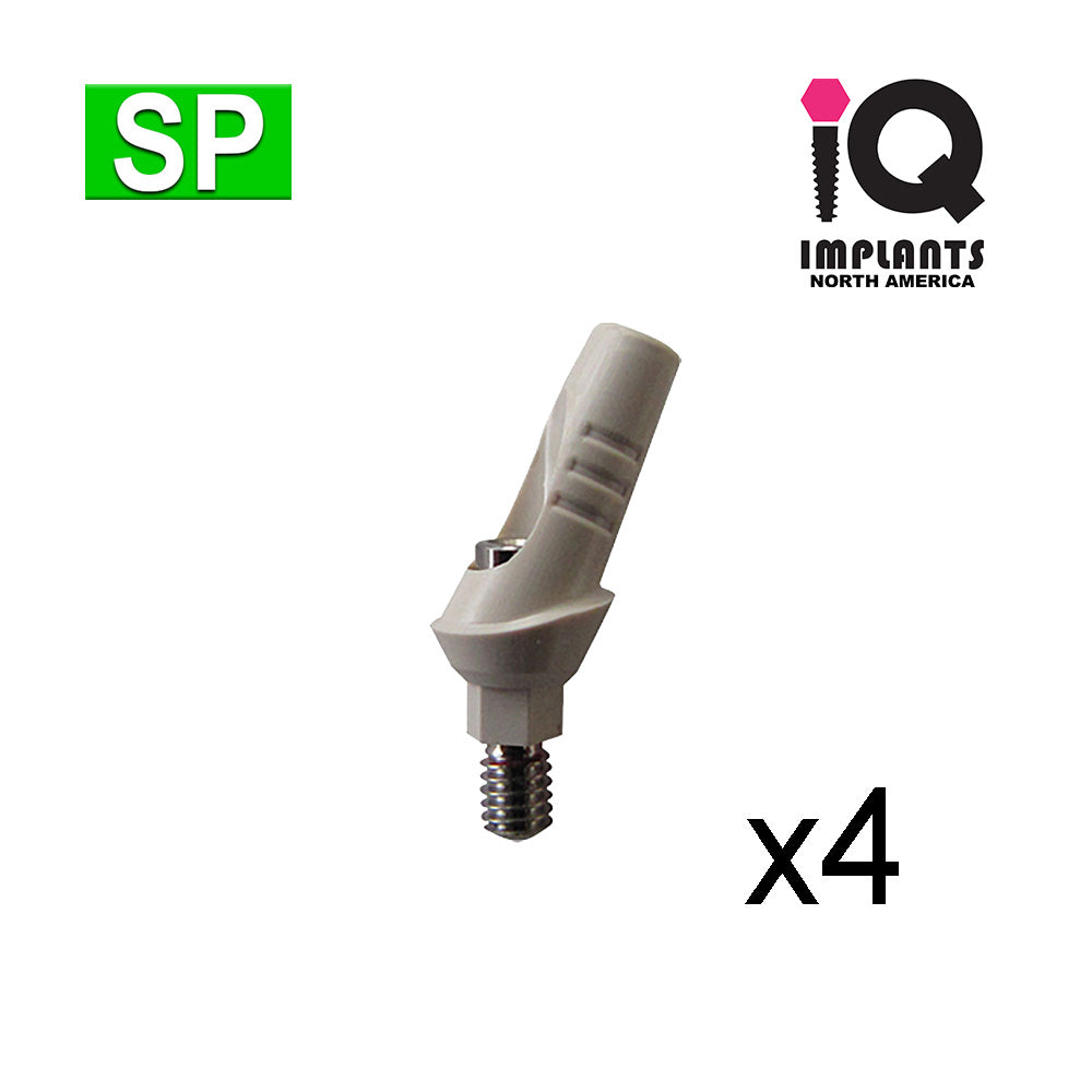 Temporary PEEK Abutment, 25º Angled 1mm SP (4 Pack)