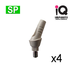 Temporary PEEK Abutment, 25º Angled 2mm SP (4 Pack)