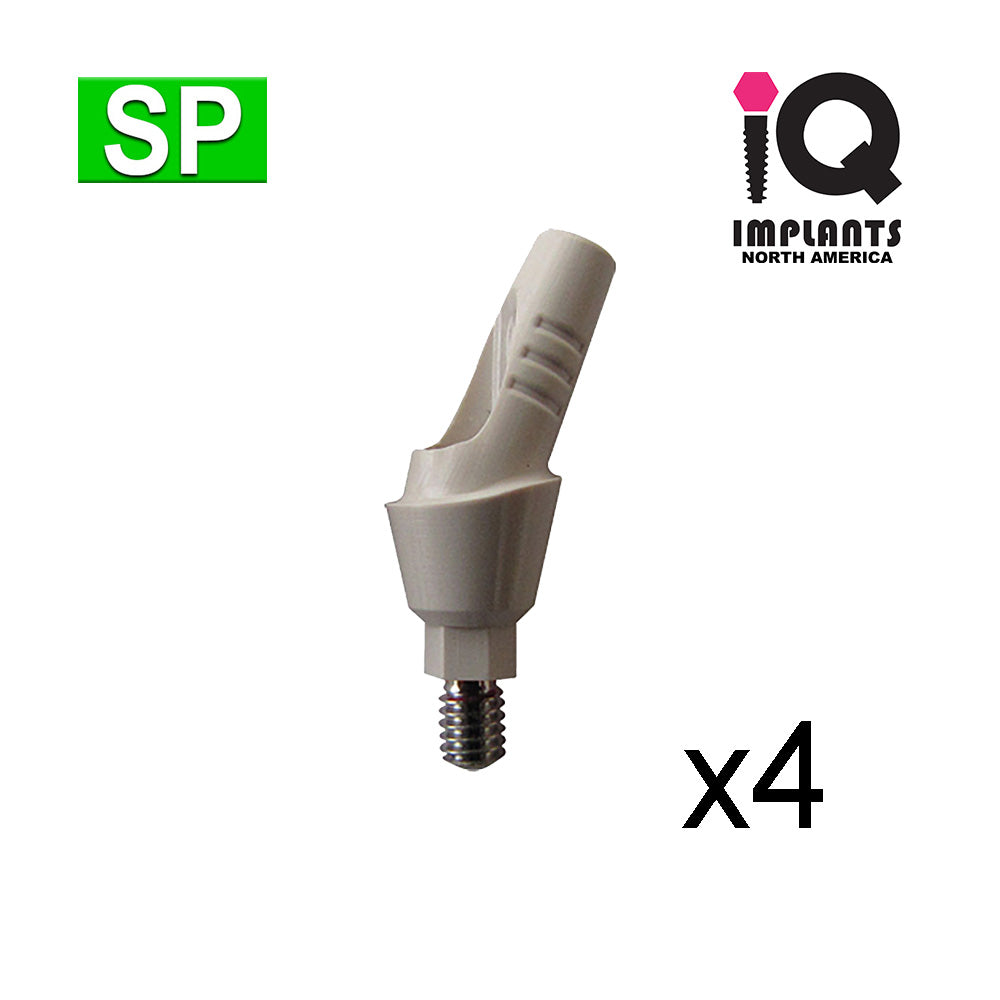 Temporary PEEK Abutment, 25º Angled 3mm SP (4 Pack)