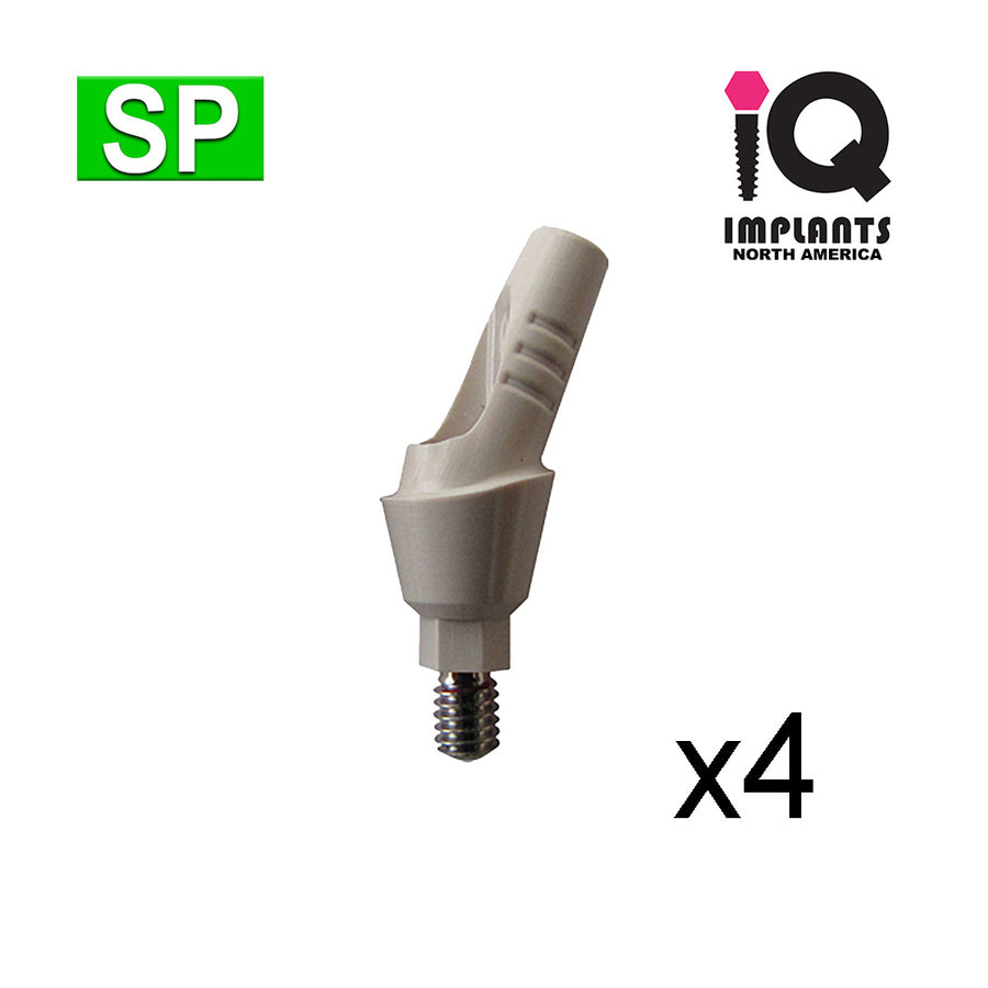 Temporary PEEK Abutment, 25º Angled 3mm SP (4 Pack)