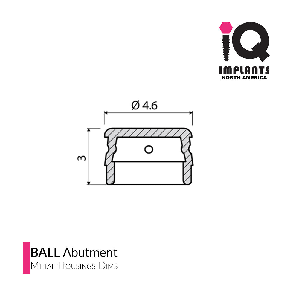 Ball Abutment Retentive Cap Standard, Clear 2.87lbs / 1300gr (20 pack)