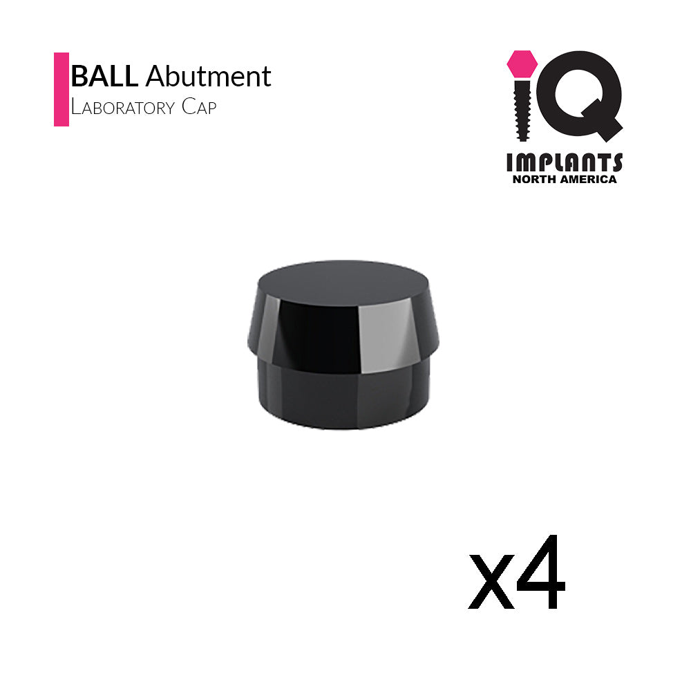 Ball Normal 2.5mm Lab Processing Replacement Caps, Black (4 pack)