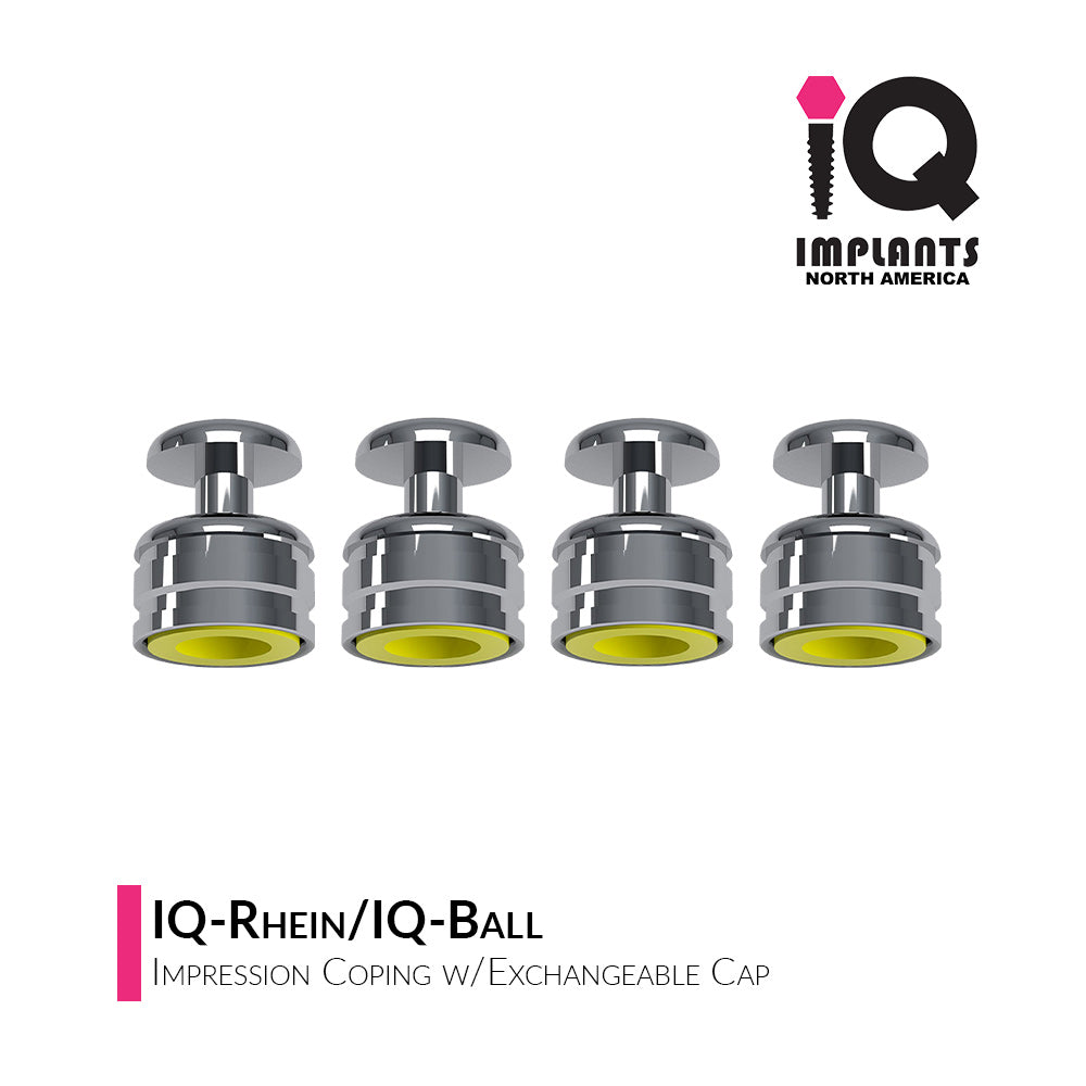 IQ-Equator / Ball Normal 2.5mm Impression Coping w/ Processing Cap (4-Pk)