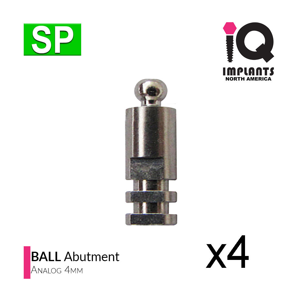 Ball Abutment Female Analog, 4mm 4-Pack (SP)