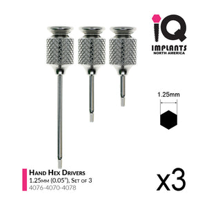 Hand Hex Driver, 1.25mm x10/15/30mm (3-Pack)