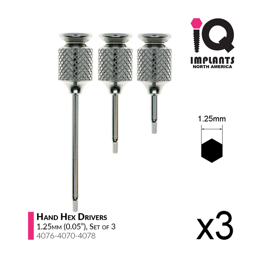 Hand Hex Driver, 1.25mm x10/15/30mm (3-Pack)