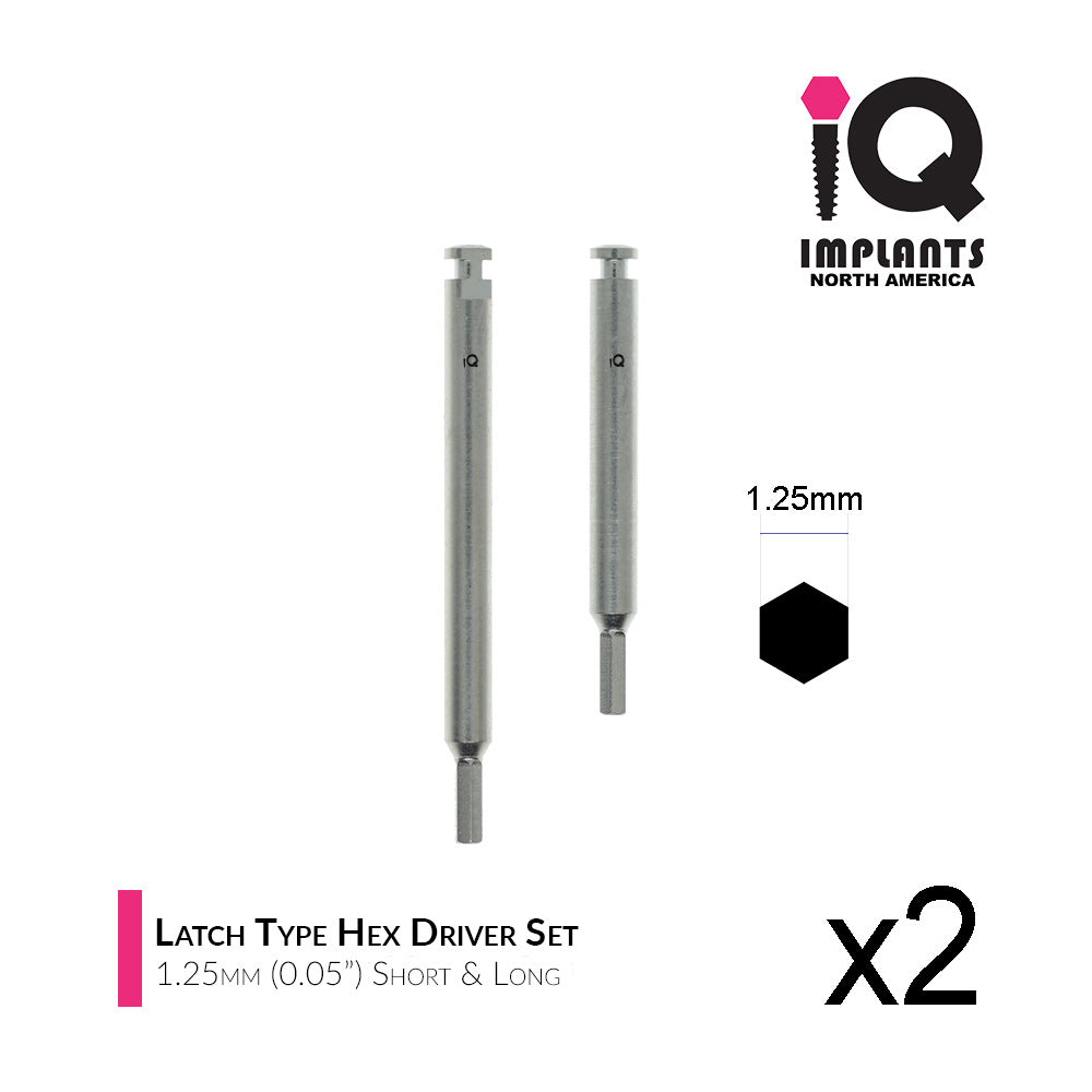Hex Driver Latch Type for Low Speed, 1.25mm (0.05") Long & Short (2-Pack)