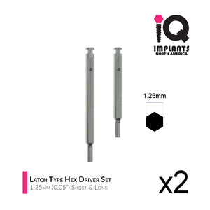 Hex Driver Latch Type for Low Speed, 1.25mm (0.05") Long & Short (2-Pack)
