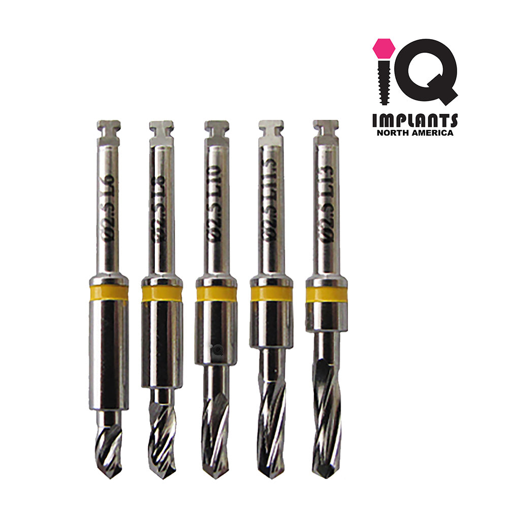 Straight Drills with Integral Stoppers, 2.5mm - 5pc Set