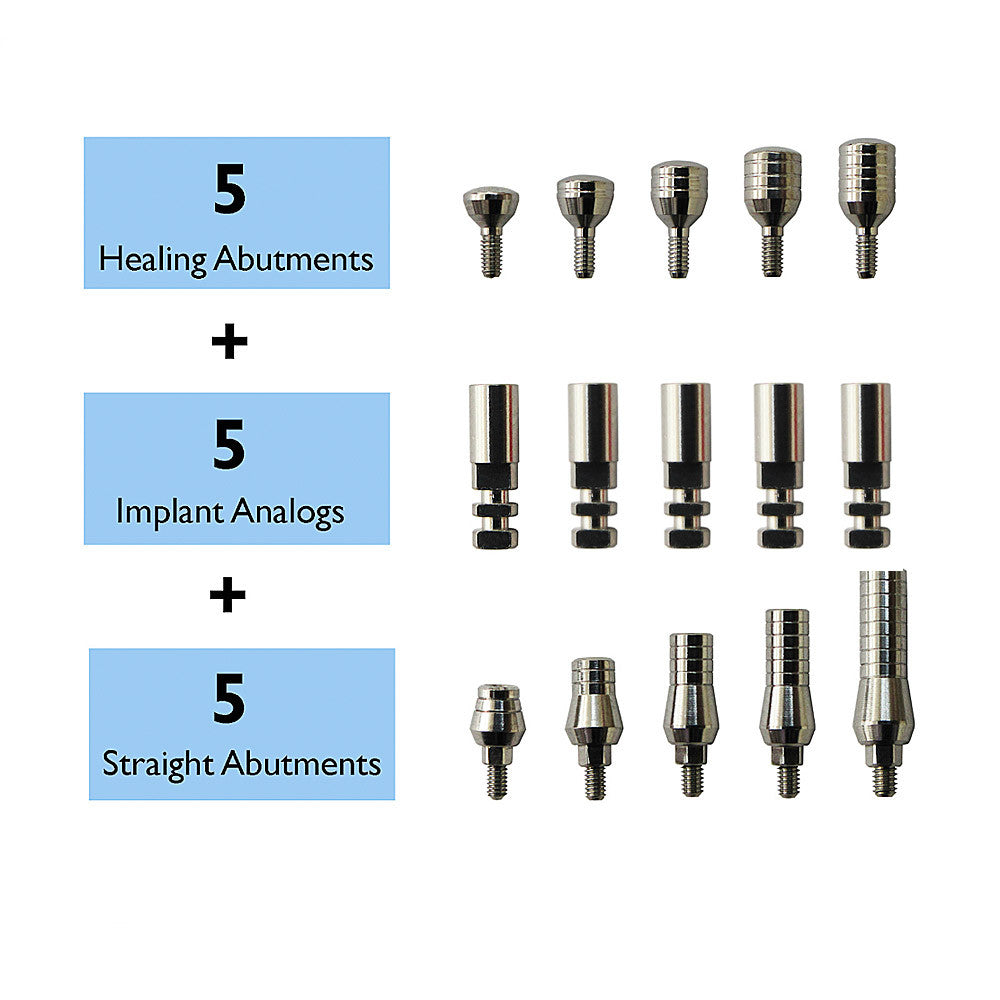 SPECIAL:  5 Straight Abutments + 5 Analogs + 5 Healing Abutments