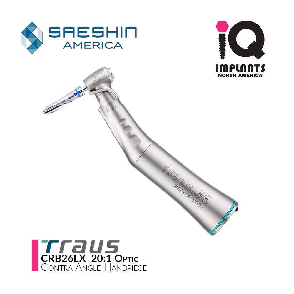 TRAUS CRB26LX Contra Angle Handpiece, 20:1 Optic 2000RPM
