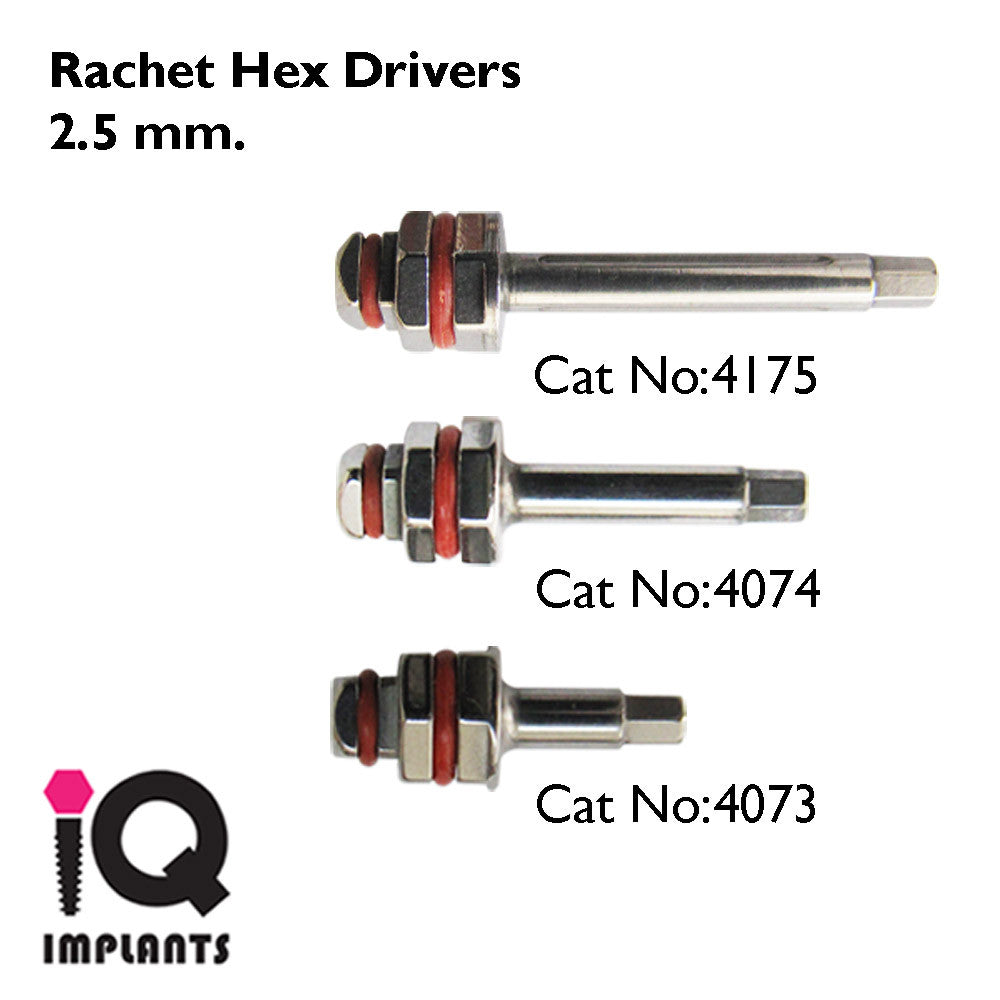 Hex Driver for Ratchet 2.5mm, Short/Medium/Long SP