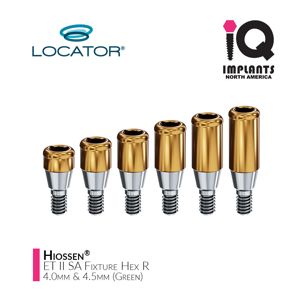 LOCATOR Hiossen® ET II SA Fixture Hex R 4.0/4.5 Platform (Green)