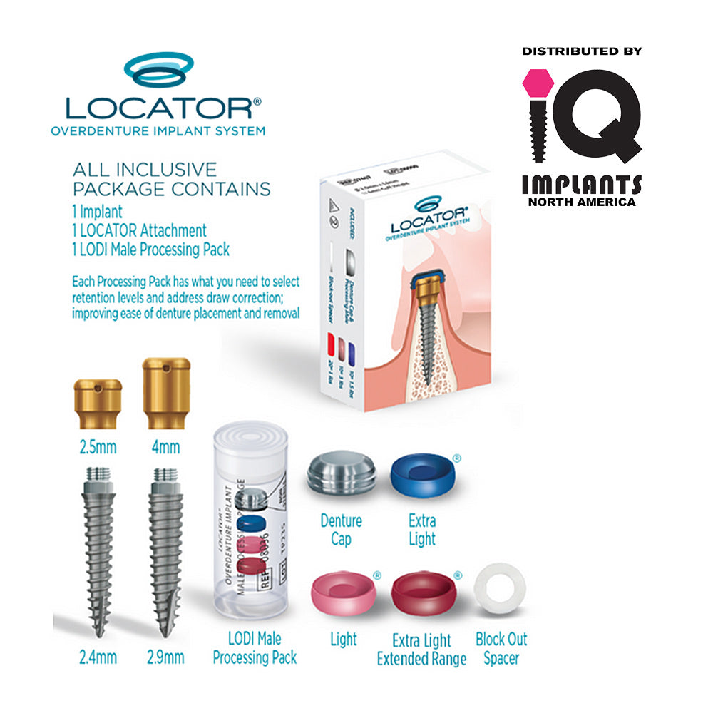 LOCATOR Implants (LODI) in Narrow Range (2.4-2.9mm), All-in-One Pack