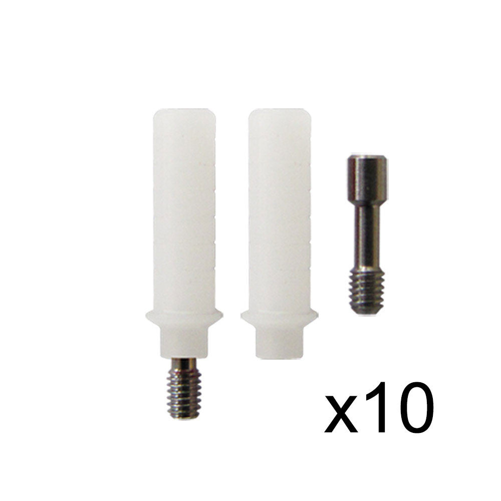 Plastic Castable Abutments without Hex (Rotational), Set of 10