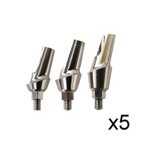 15° Angled Anatomic Titanium Abutment with Cuff (1-3mm), Lot of 5