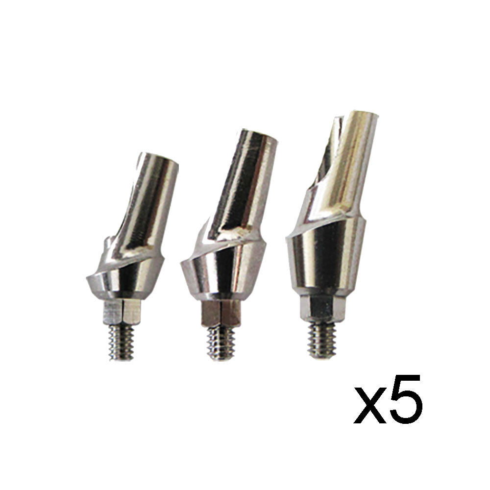 15° Angled Anatomic Titanium Abutment with Cuff (1-3mm), Lot of 5